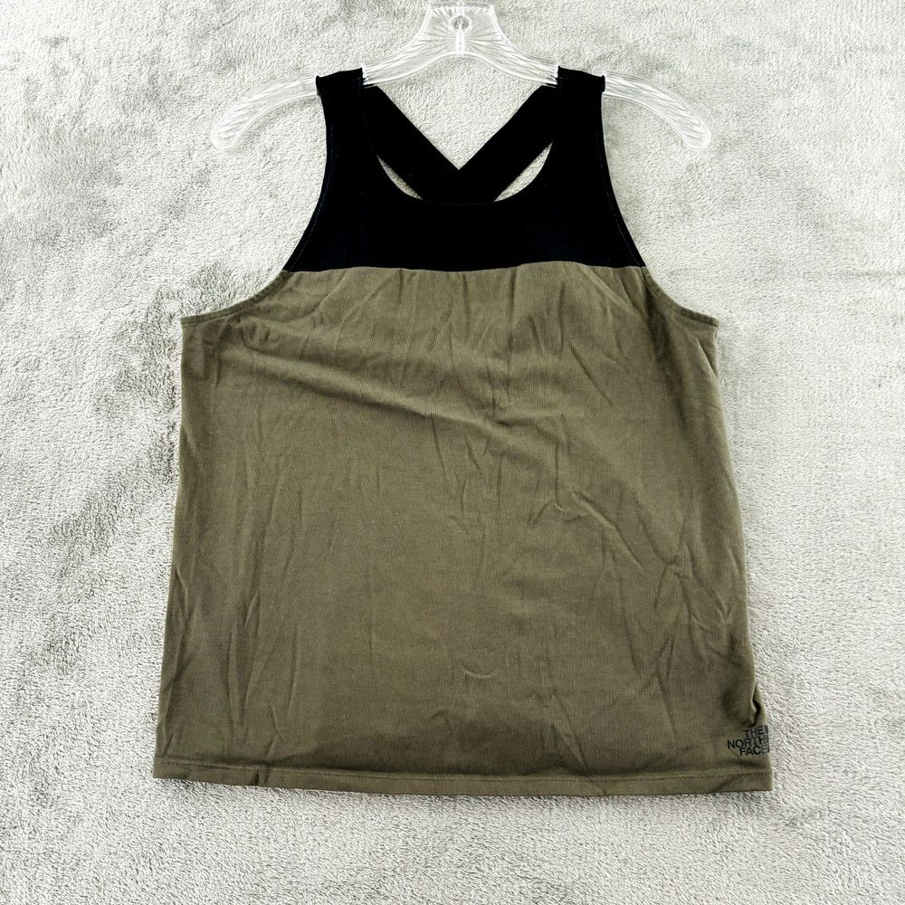 North Face Racerback Tank Top Womens S Olive Black Sleeveless Tee Elastic Straps - Picture 3 of 8